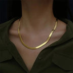 Stainless steel, Snake chain for women 18 k gold plated Colour:- GoldAnti tarnish necklace