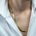 Stainless steel, Snake chain for women 18 k gold plated Colour:- GoldAnti tarnish necklace