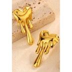 Stainless steel long heart Earrings Colour:- GoldAnti tarnish and Anti Allergic 18 k gold plated