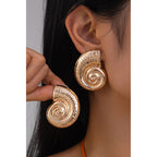 Snail shape oversized Earrings for women Material:- Copper and Gold Electroplating Size :- 4.3 cm Anti Tarnish earrings