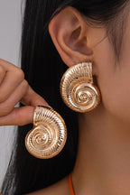 Snail shape oversized Earrings for women Material:- Copper and Gold Electroplating Size :- 4.3 cm Anti Tarnish earrings