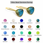 Trillion Bezel Gemstone Earrings