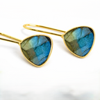 Trillion Bezel Gemstone Earrings