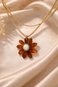 Amber Bloom Pendant Necklace