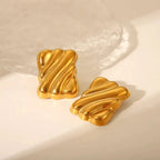 Stainless steel Luxury biscuit style Earrings
