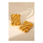 Stainless steel Luxury biscuit style Earrings