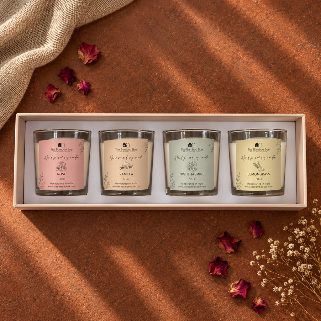 Shot Glass Candle Festive Gifting Combo - Pack of 4