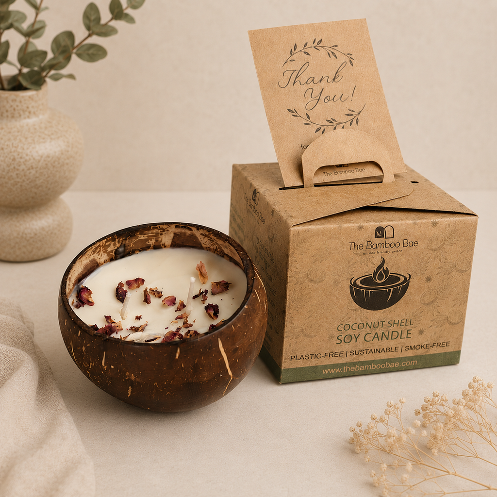 Handcrafted Coconut Shell Soy Wax Candle