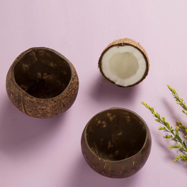 Natural Coconut Shell Bowl |350-400 ml Eco-Friendly Handmade Serving Bowls for Snacks, Ice Cream, Fruits & Chutneys | Upcycled & Zero-Waste