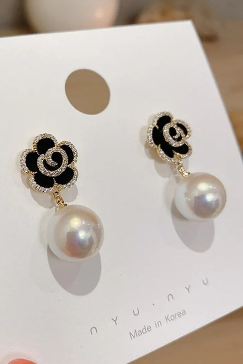 Black rose earrings Latest Korean design
