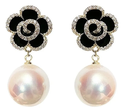 Black rose earrings Latest Korean design