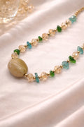 Golden Meadow Agate Beaded Necklace