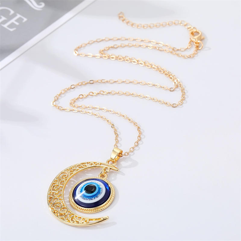 Evil eye necklace with Moon