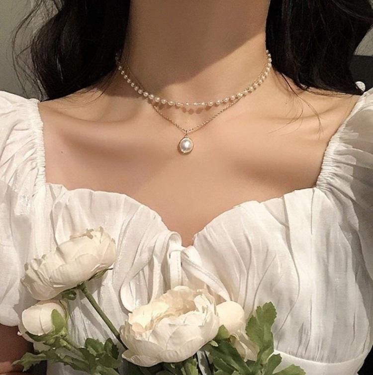 Double layer handmade pearl Necklace