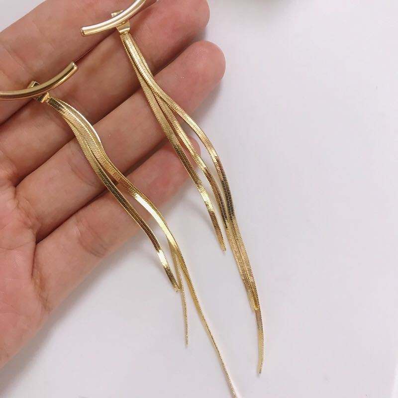 Long tassel party wear Korean Earrings