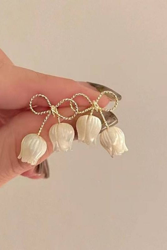 Flower ear studs for women