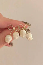 Flower ear studs for women