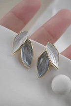 Leaf shape studs for women