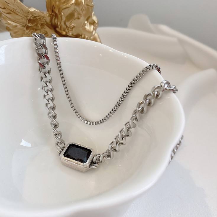 Double layer hip hop necklace