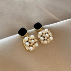 Handmade pearl Rhinestones Earrings for Women