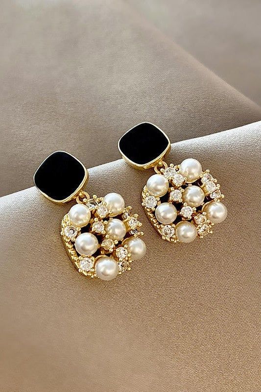 Handmade pearl Rhinestones Earrings for Women