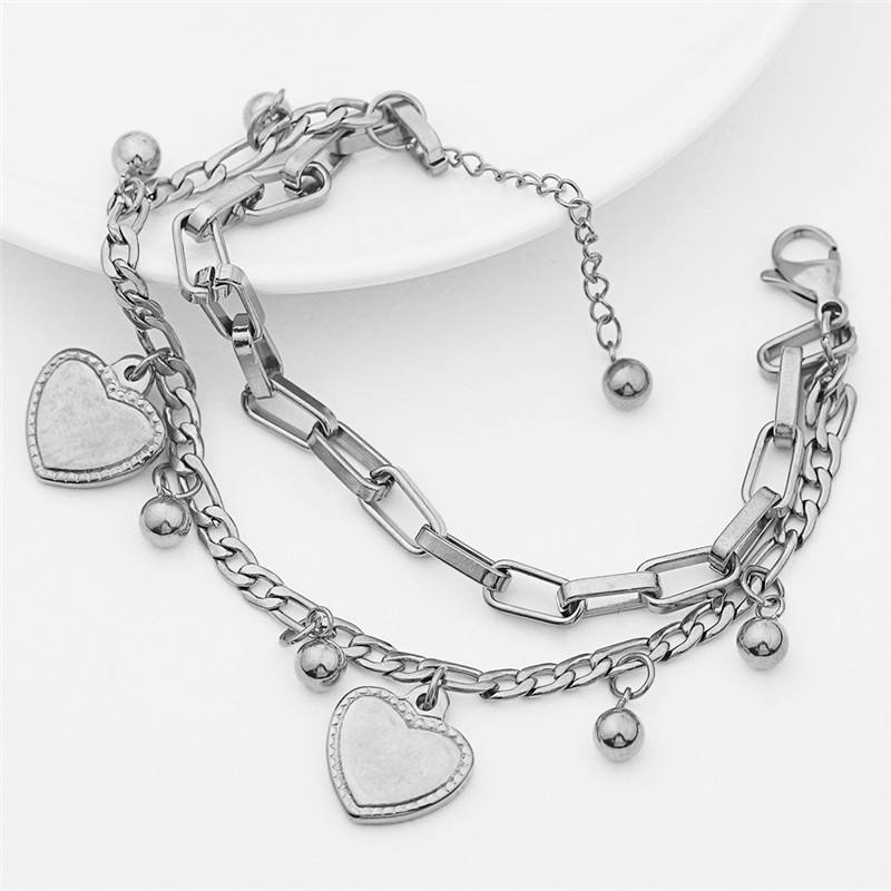 Multilayer heart shape bracelet