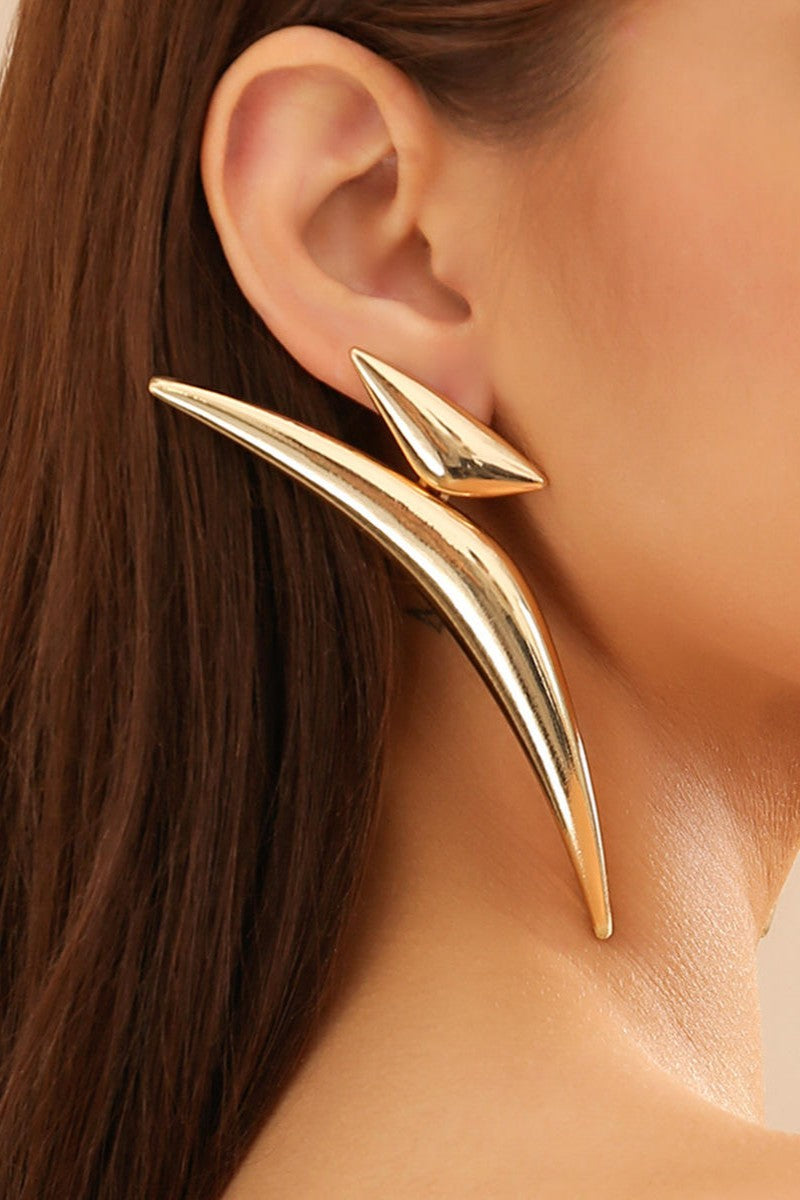 Triangle shape oversized big earrings for women Colour:- GoldMaterial:- Zinc Electroplating