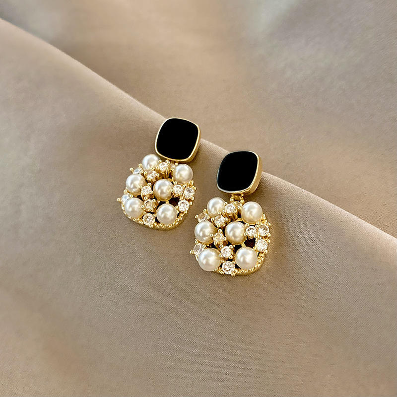 Handmade pearl Rhinestones Earrings for Women
