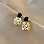Handmade pearl Rhinestones Earrings for Women