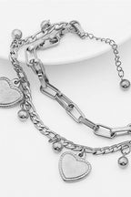 Multilayer heart shape bracelet