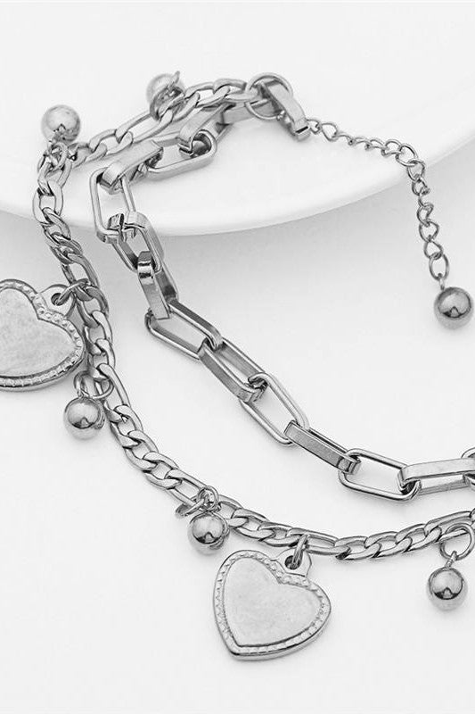 Multilayer heart shape bracelet