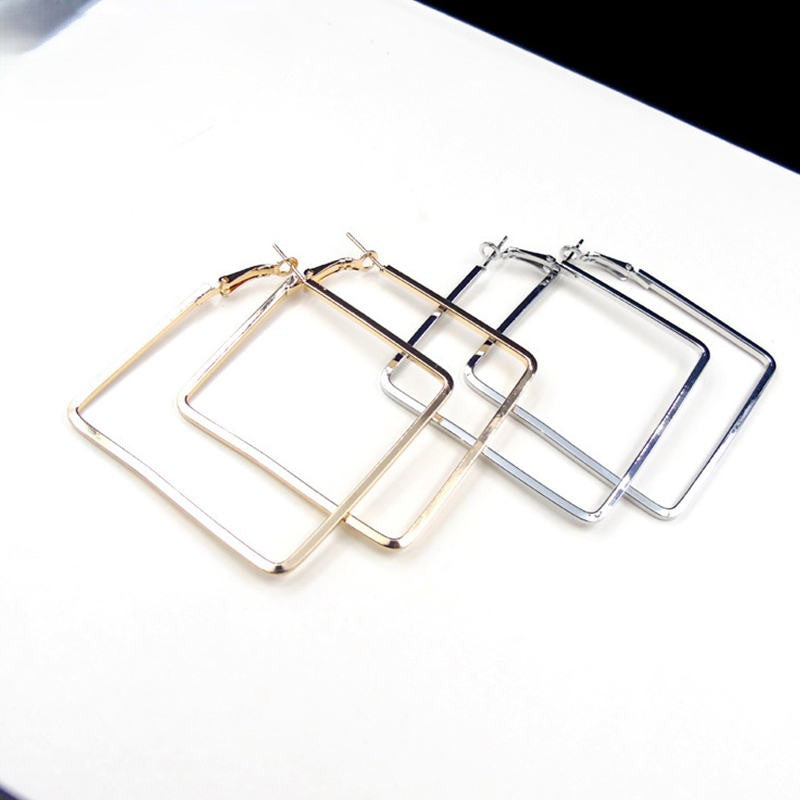 Square shape oversized Earrings