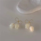 Flower ear studs for women