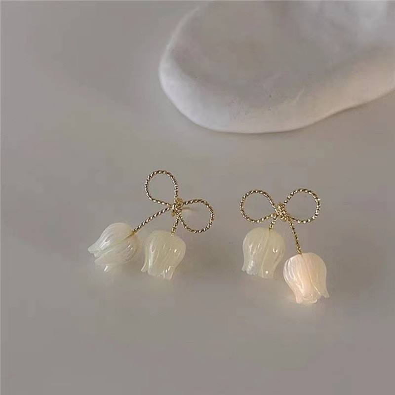 Flower ear studs for women