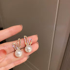 Rabbit ear studs with stones