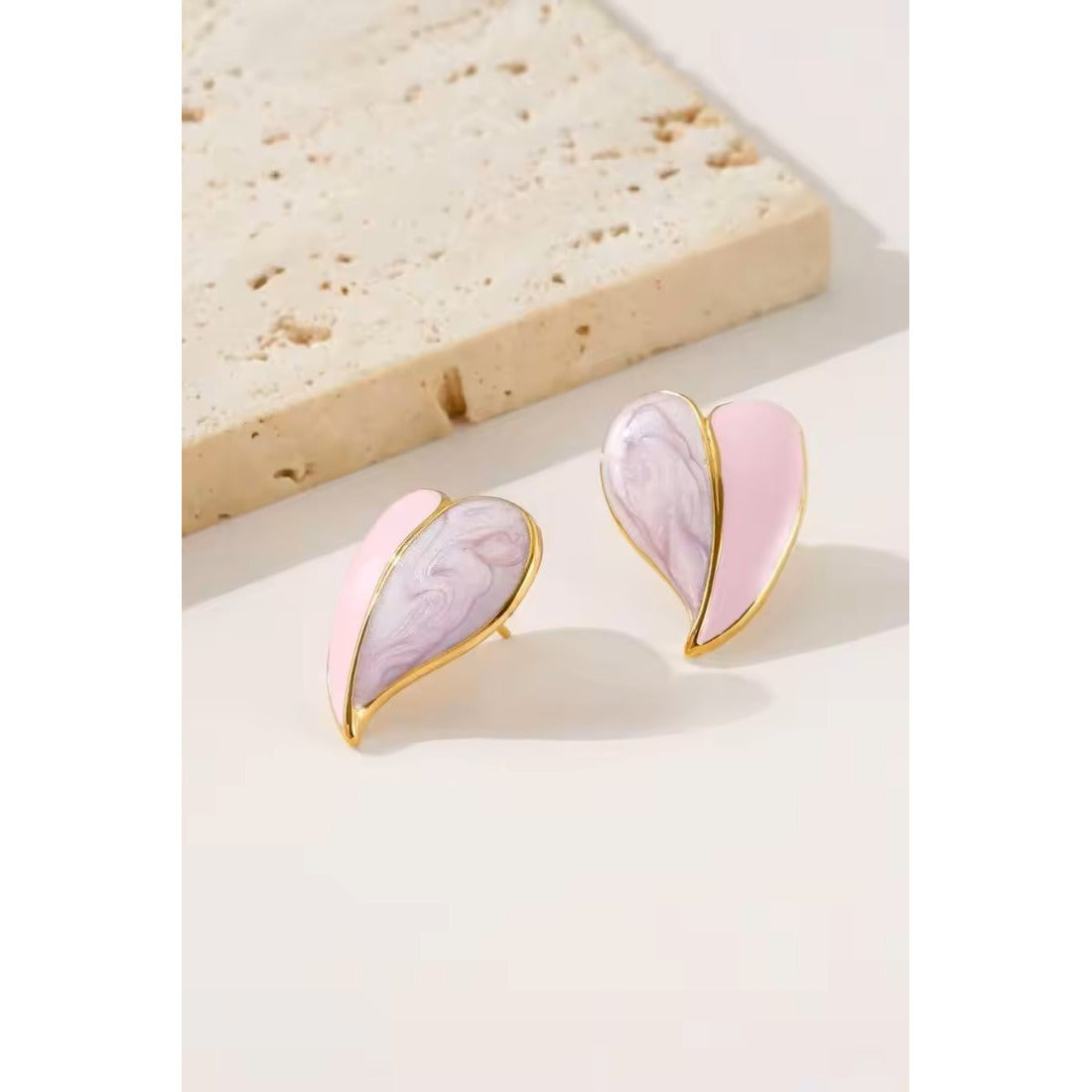 Heart shape ear studs for women