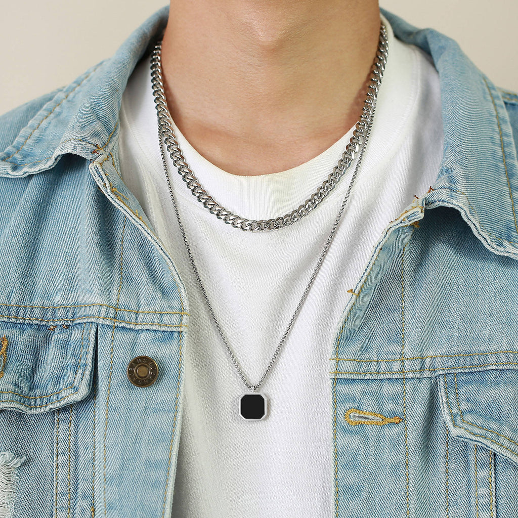 Men's Square shape Fashion Necklace