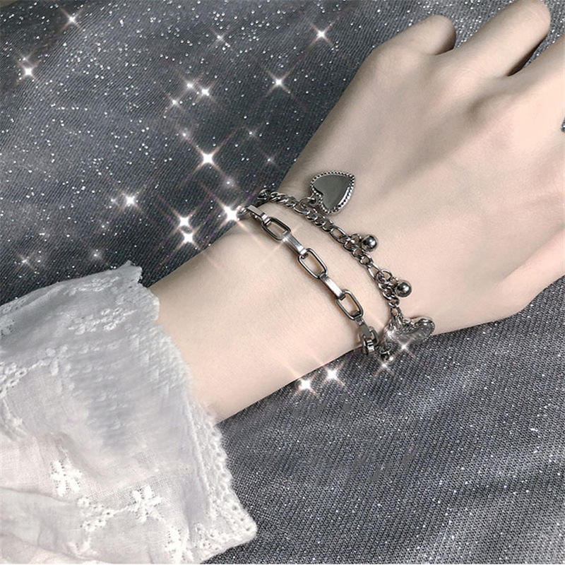 Multilayer heart shape bracelet