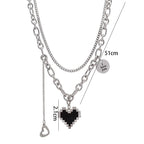 Double layer heart love chain Necklace