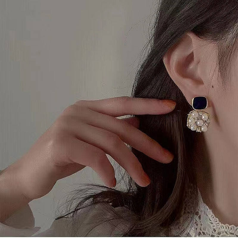 Handmade pearl Rhinestones Earrings for Women