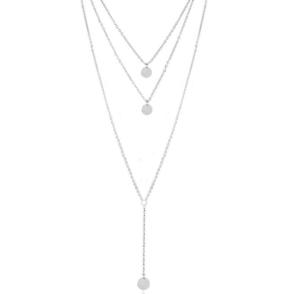 3 layer chain necklace for women