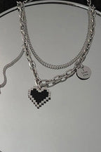 Double layer heart love chain Necklace