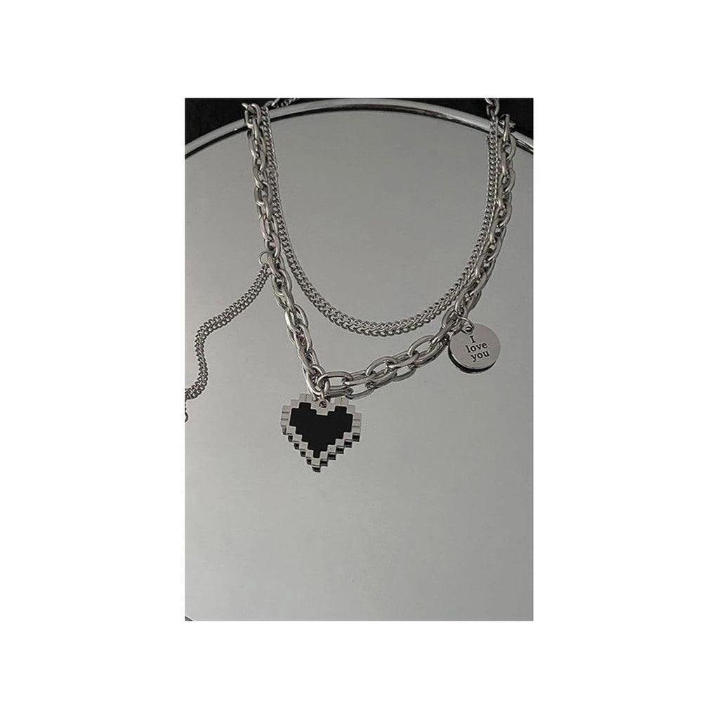 Double layer heart love chain Necklace