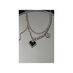 Double layer heart love chain Necklace