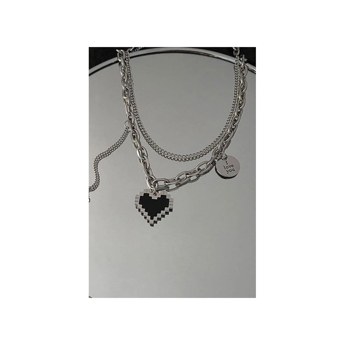 Double layer heart love chain Necklace
