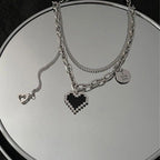Double layer heart love chain Necklace