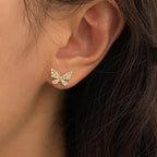 Butterfly pearl earrings for women