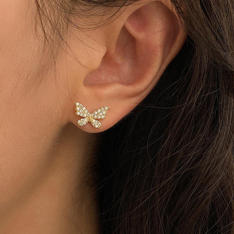 Butterfly pearl earrings for women