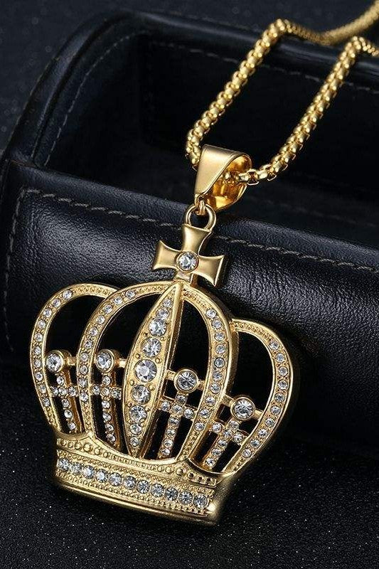 Hip hop style Crown Necklace for Men's