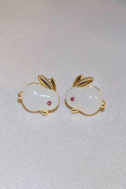 Rabbit shape ear studs